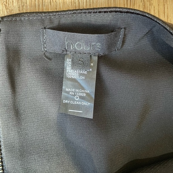 h:ours Black Satin Puff Sleeve Mini Dress Size S Balloon Sleeve Party Cocktail - Picture 3 of 5